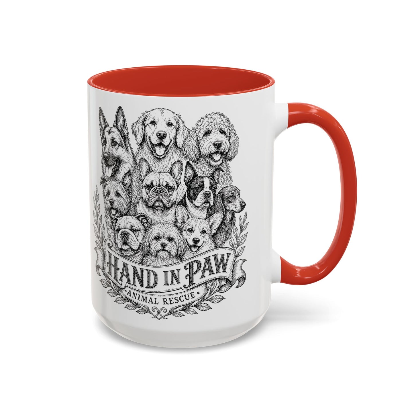 Vintage Animal Sketch Hand in Paw Logo Mug