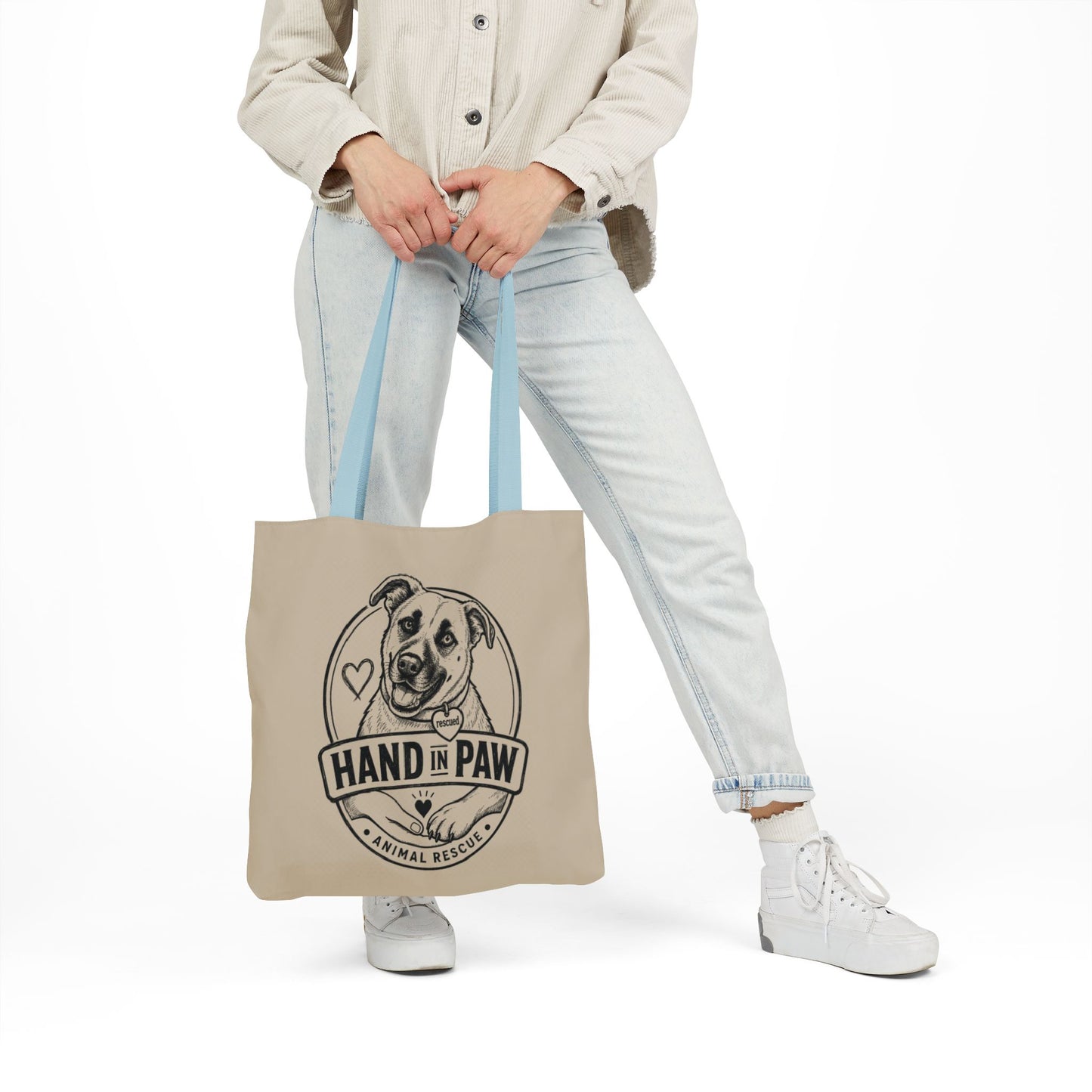 Canvas Tote Bag - Vintage Sketch Dogs Pattern