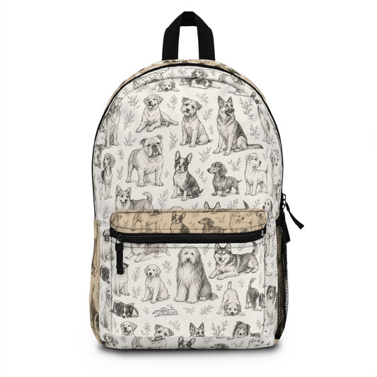 Hand in Paw Dog Pattern Backpack & Travel Bag